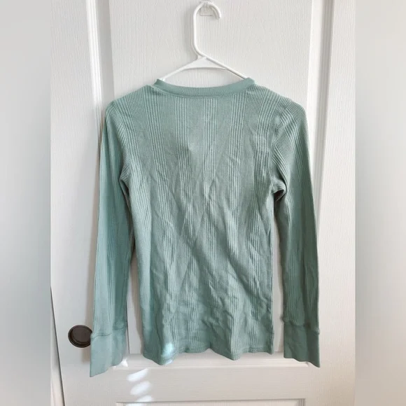Aerie Mint Henley Long Sleeve Shirt - Picture 2 of 2
